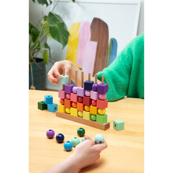 Wooden Four in a Row Rainbow Game